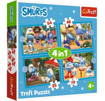 PUZZLE 4W1 WIOSKA SMERFÓW 34656