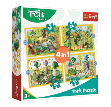 PUZZLE 4W1 WSPÓLNE ZABAWY TREFLIKÓW 34358