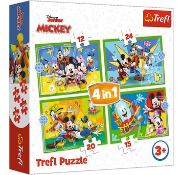 PUZZLE 4W1 WŚRÓD PRZYJACIÓŁ/ MYSZKA MIKI 34616
