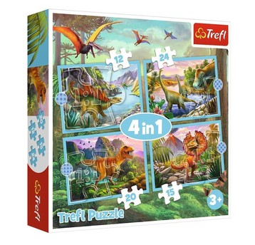 PUZZLE 4W1 WYJĄTKOWE DINOZAURY 34609