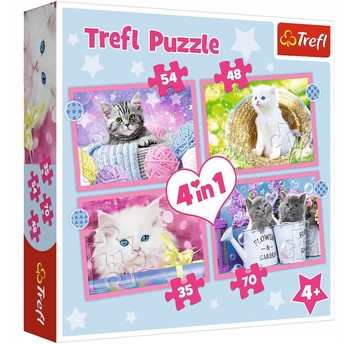 PUZZLE 4W1 ZABAWNE KOTKI 34396