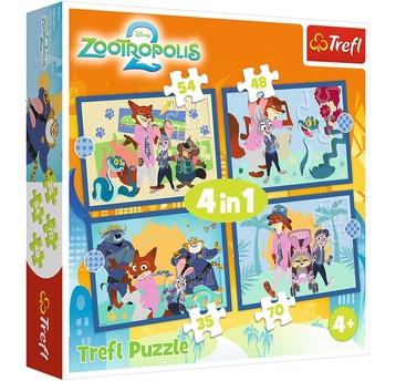 PUZZLE 4W1 ZOOTOPIA PEŁNA PRZYGÓD 34677
