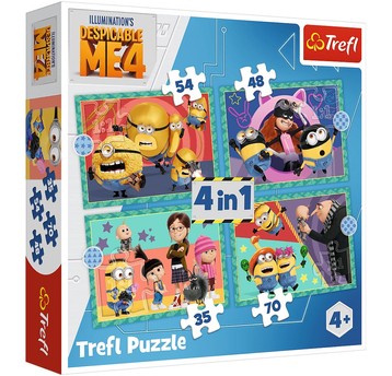 PUZZLE 4W1 ZWARIOWANE MINIONKI 34648