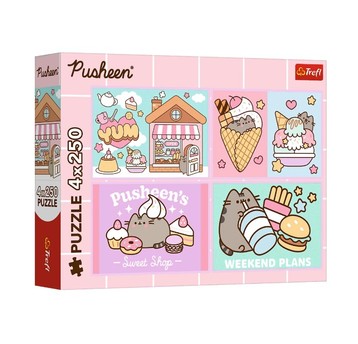 PUZZLE 4x250 POZNAJCIE PUSHEENA 13371