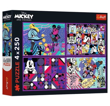 PUZZLE 4X250 SERIA PRZYGÓD MYSZKI MIKI 13308