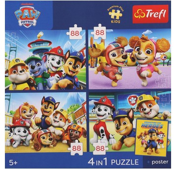 PUZZLE 4X88 PREMIUM PSIA STRAŻ PSI PATROL