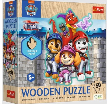PUZZLE 50 DREWNIANE PRZYGODY Z PSIM PATROLEM 20277