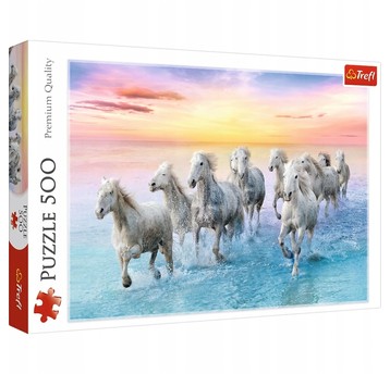 PUZZLE 500 BIAŁE KONIE W GALOPIE 37289