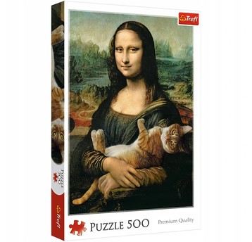 PUZZLE 500 MONA LISA I KOT MRUCZEK 37294