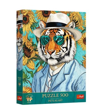 PUZZLE 500 PREMIUM PAN TYGRYS I SŁONECZNIKI 37626
