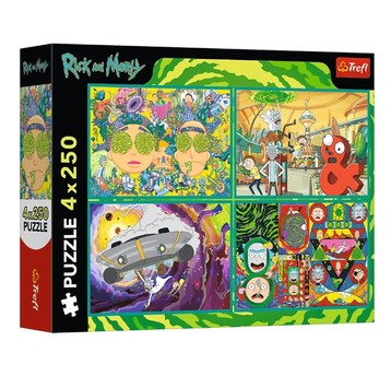 PUZZLE4X250 ZAKRĘCONY ŚWIAT RICKA I MORTY'EGO13338