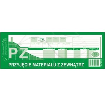 PZ PRZYJĘCIE MATERIAŁU Z ZEWNĄTRZ 1/2 A4 362-0