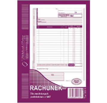 RACHUNEK A5 DLA ZW. Z VAT PION 233-3