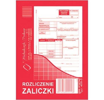 ROZLICZENIE ZALICZKI 409-5