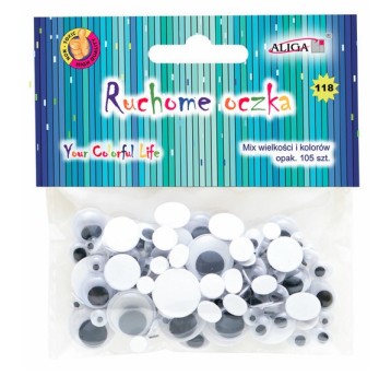 RUCHOME OCZKA SAMOP. OKRĄGŁE MIX OP.105SZT 4678
