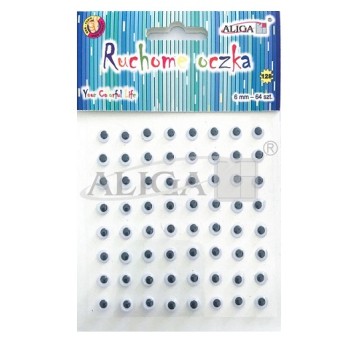 Ruchome oczka samprzylepne 6mm