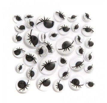 SAMOP. RUCHOME OCZKA Z RZĘSAMI MIX - CZARNE 7951