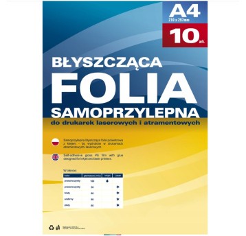 SAMOPRZYLEPNA FOLIA DO DRUKAREK LASER. BIAŁA (10)