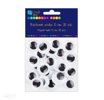 SAMOPRZYLEPNE RUCHOME OCZKA 2 CM, 20 SZT. 7999