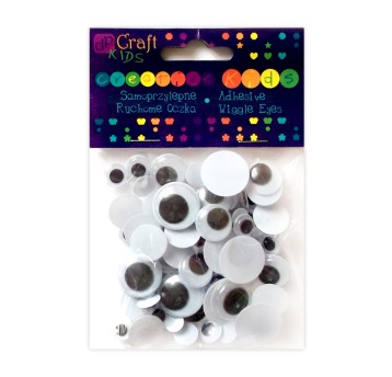 SAMOPRZYLEPNE RUCHOME OCZKA MIX, 75 SZT. 6294