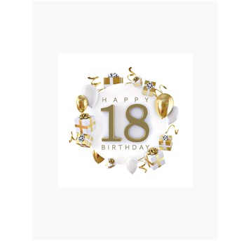 SERWETKI MAKI 18TH WHITE AND GOLD 063401