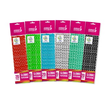 Słomki papierowe 20szt 1343