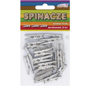 Spinacze metalizowane srebrne, rozm. 30 mm