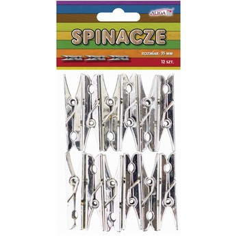 Spinacze plastikowe, metalizowane srebrne 35mm
