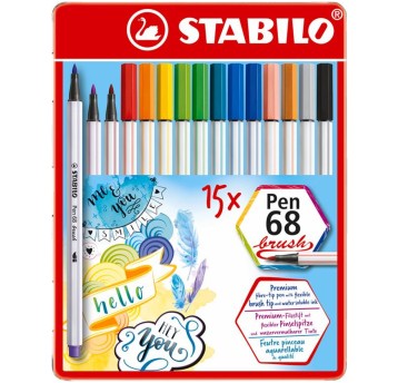 STABILO PEN 568/15-32 BRUSH ETUI METAL 15SZT. 4343
