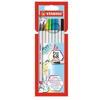 STABILO PEN 68 BRUSH ETUI 8 KOL 4282