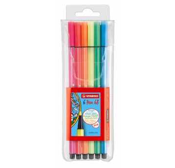 STABILO PEN 68 NEON ETUI 6 SZT2503