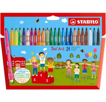 STABILO TRIO A-Z FLAMASTRY 378/1-24-01 ETUI 24KOL