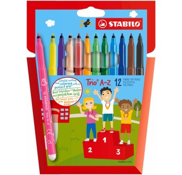 STABILO TRIO FLAMASTRY ETIU KARTONOWE 12SZT 5629