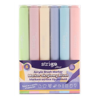 STRIGO MARKER AKRYLOWY BRUSH 6KOL.ZESTAW 4232