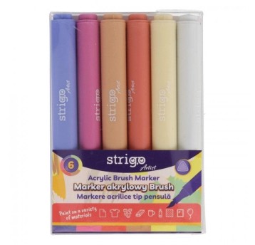 STRIGO MARKER AKRYLOWY BRUSH 6KOL.ZESTAW 4249