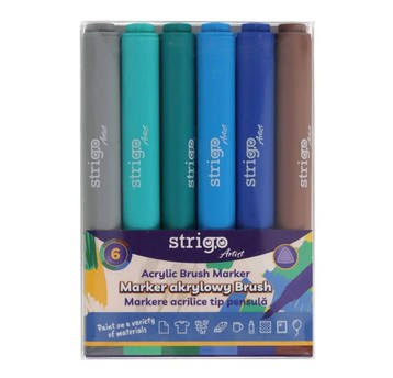 STRIGO MARKER AKRYLOWY BRUSH 6KOL.ZESTAW 4249
