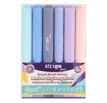 STRIGO MARKER AKRYLOWY BRUSH 6KOL.ZESTAW 4263