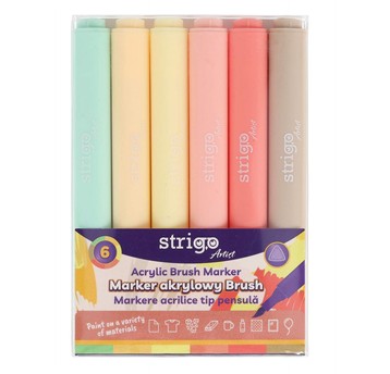 STRIGO MARKER AKRYLOWY BRUSH 6KOL.ZESTAW 4270