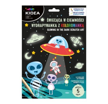 ŚWIECĄCA W CIEMNOŚCI WYDRAPYWANKA Z KOL.KOSMOS