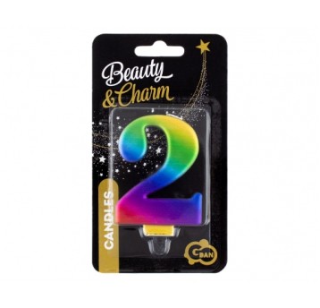 ŚWIECZKA B&C CYFERKA 2 GALAXY 8,0CM