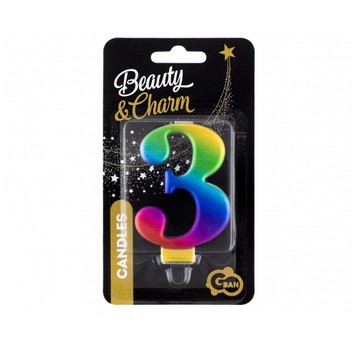 ŚWIECZKA B&C CYFERKA 3 GALAXY 8,0CM