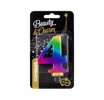 ŚWIECZKA B&C CYFERKA 4 GALAXY 8,0CM