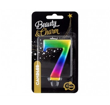 ŚWIECZKA B&C CYFERKA 7 GALAXY 8,0CM