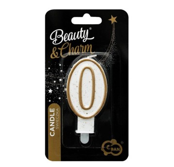 ŚWIECZKA CYFERKA ''0'' ZŁOTY KONTUR 3700