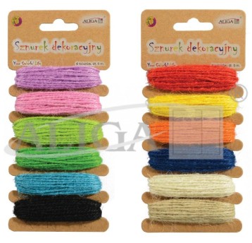Sznurek dekoracyjny RT-9094, 5 m., 5 kolorów, Blis
