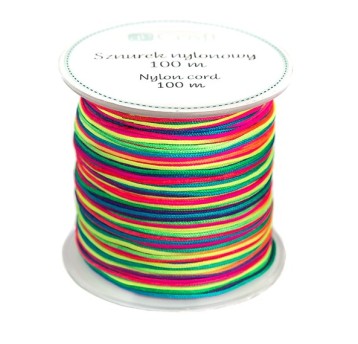 SZNUREK NYLONOWY, 0,8 MM, 100M, TĘCZOWY 3295