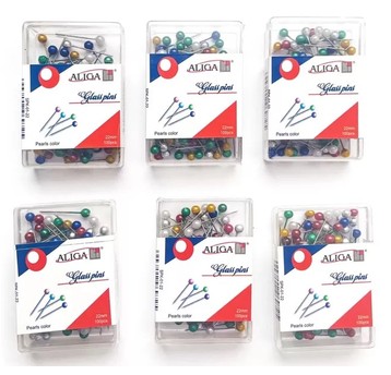 SZPILKI Z KOLOROWĄ GŁÓWKĄ 22MM MIX KOL. (6) 8399