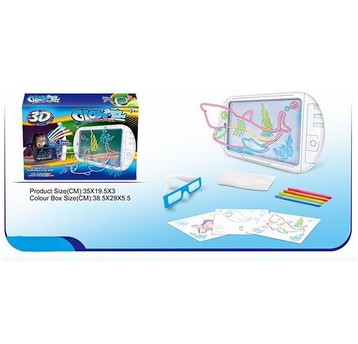 TABLICA 3D PODŚWIETLANA NEONOWA B/O+OKULARY 0345