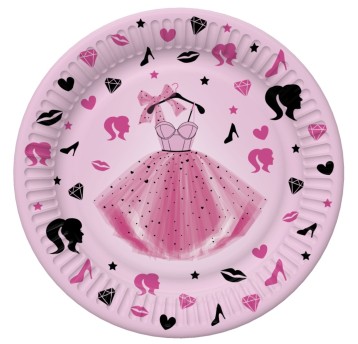 TALERZYKI PAPIERO DAISY 180MM 8SZT DZIEWCZY 040401