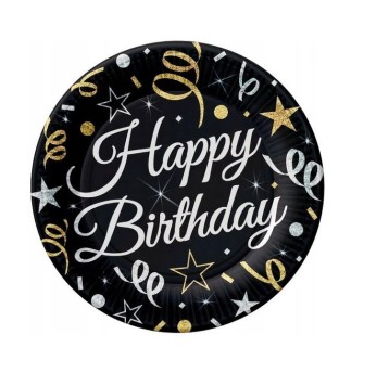 Talerzyki papierowe B&C Happy Birthday, 18